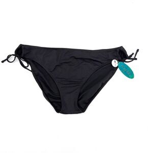 Mynah Black Keyhole Hipster Bikini Bottoms Mid-Rise Side Tie XXL NWT